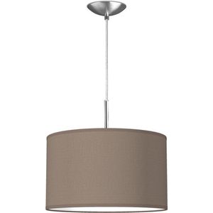 Home Sweet Home hanglamp Bling - verlichtingspendel Tube Deluxe inclusief lampenkap - lampenkap 35/35/21cm - pendel lengte 100 cm - geschikt voor E27 LED lamp - taupe