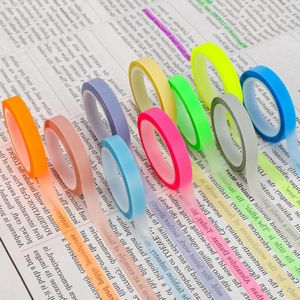 Highlight-strips gekleurd transparant plakband - 10 rollen