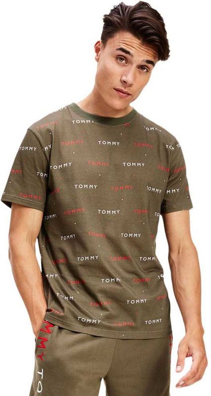 Tommy Jeans - Crew Print - Pyjama T-shirt - Zwart - Biologisch Katoen