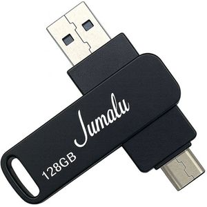 USB Stick 128GB – USB-C & USB-A – Hoge Snelheid 800Mbps – USB 3.0 – Plug & Play – Voor Laptop, Smartphone & Tablet – Zwart