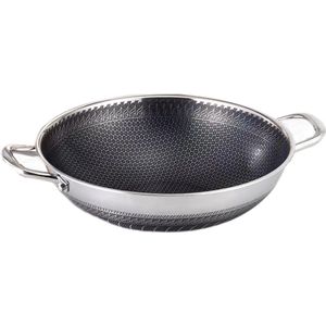 Cheffinger - Wokpan - RVS - 40 cm - Honingraat - Inductie - XXL