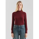 T-shirt - Slim-fit - Lange Mouwen - Viscosemix - Geribde Textuur