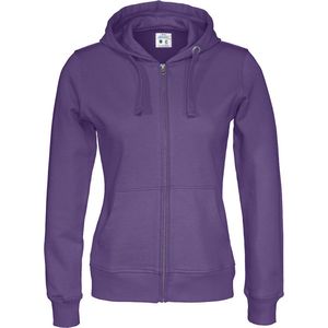 Cottover HOODIE FULL ZIP LADY - GOTS GECERTIFICEERD 141009 - Paars - L