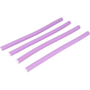 Haarsoires Styling Tool Papillotten Krulset – 24 cm – Flexibel en Herbruikbaar – Paars – Set van 4
