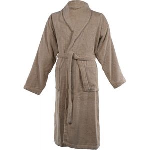 TISECO - Badjas LINDU - katoen - badstof, met zakken - XXL, taupe