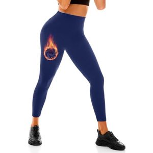 Thermische leggings dames - Zwarte fleece gevoerde hoge taille leggings voor sport en workouts