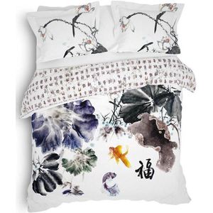 Dekbedovertrek - Wit - Katoen - Eenpersoons