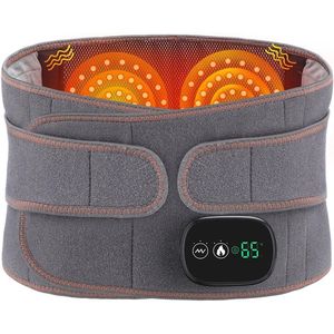 Rug Massage Band - Infrarood Verwarming - Warmte Massage - Pijnverlichting - Draadloos - Grijs