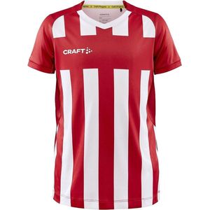 Craft Progress 2.0 Stripe Shirt Korte Mouw Kinderen - Rood / Wit | Maat: 158/164
