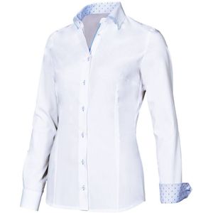 Giovanni Capraro 29323-31 Dames Blouse | maat 34 | wit, lichtblauw