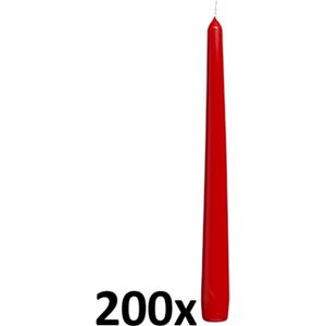 200 stuks Bolsius gotisch rood dinerkaarsen 240/23 (7 uur)