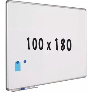 Whiteboard Leslie - Emaille staal - Wit - Magnetisch - 100x180cm