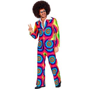 Widmann - Hippie Kostuum - Psychedelisch Tie Dye Jaren 60 - Man - Multicolor - XL - Carnavalskleding - Verkleedkleding