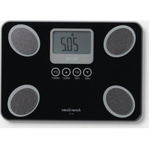 Weegschaal nauwkeurige kleine handige lichaamsanalyse-weegschaal zwart met BMI-analyse.