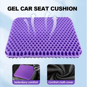 Ademend Gel Zitkussen – Honingraat Decompressie Kussen voor Rug- en Stuitje Pijn, Zitkussen voor Thuis, Kantoor, Rolstoel en Auto, Comfortabel Zitkussen