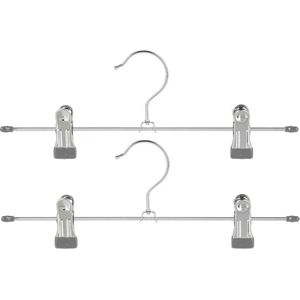 Set van 9x stuks metalen kledinghangers voor broeken 30 x 11 cm - Kledingkast hangers/kleerhangers/broekhangers