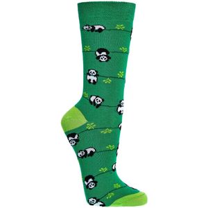 Sokken | grappige sokken dames | grappige sokken heren | happy socks printjes | thema Panda | maat 36-41 | per 2 paar | kleur groen