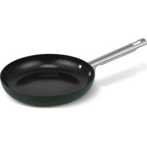 Brabantia Futura Green Koekenpan Non-Stick - Ø 20 cm – 100% PFAS-Vrije keramische antiaanbaklaag – Retro Design -Geschikt voor Inductie - 100% Recycled Aluminium. – Donker Groen