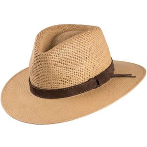 Handgemaakte Panama hoed strohoed herenhoed kleur licht camel maat L 59 60 centimeter