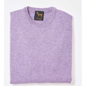 Osborne Knitwear Trui met ronde hals - Sweater heren in Lamswol - Pullover Heren - Dahlia - 2XL