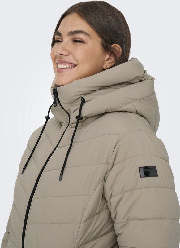 ONLY CARMAKOMA - Jas - Doorgestikte Stof - Capuchon - Trendy Look