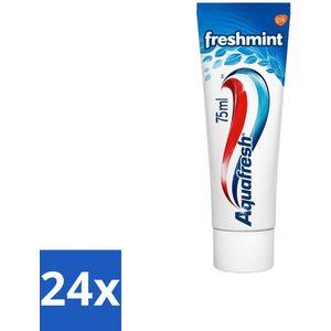 24 x Aquafresh - Tandpasta - Freshmint 3-in-1 - Gezonde Tanden & Verfrissende Adem - 75 ml - Tandpasta - Frisse Adem - Tanden Beschermen - Fluoride - Gaatjes