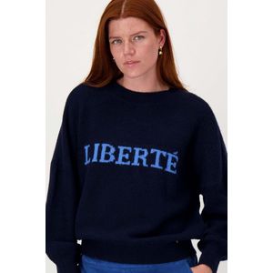 Zusss Trui Met Ingebreid Detail Blauw