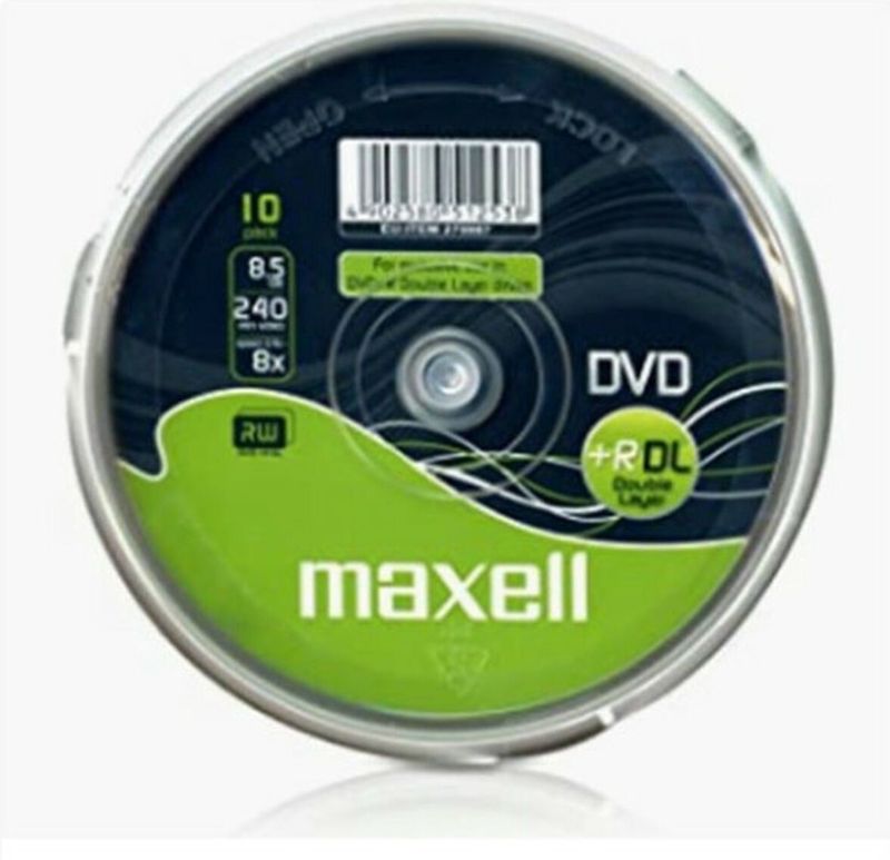Maxell - DVD+R DL - 8,5GB - 240 Minuten - Cakebox - 10 Schijfjes