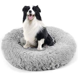 BOTC Hondenmand - Vetbed 60 cm - Maat M - Kattenmand - warmtemat - voor honden en katten - LichtGrijs