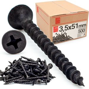 LUN FIX - Schroef 010 voor gipsplaten hout 3,5x051 - bevestigen van gipsplaten - 500 stuks