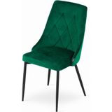 IMOLA - Velvet eetkamerstoel - set van 4 eettafel stoelen - groen
