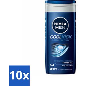 NIVEA MEN - Douchegel - Cool Kick - 250 ml - Bulkverpakking - 10 stuks