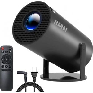 BMN® Premium Mini Beamer 2025 Editie - Smart Projector met 4K-ondersteuning - WiFi 6 & Bluetooth 5.4 - Android 13.0 - Draagbaar - Home Cinema - Geschikt voor IOS en Android - Zwart