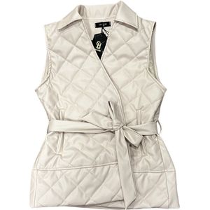 Dames PU Gilet Chastar - Beige - S/M (36-38)