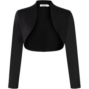 Dames Bolero Kort Vest Feestelijk Kort Vest Elegant Schouderjack Zwart S