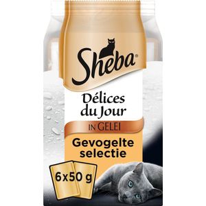 Sheba Delices du Jour - Kattenvoer Natvoer - Kip & Kalkoen in gelei - 36 x 50 g