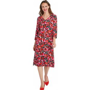 Korte bloemenjurk met 3/4-mouwen