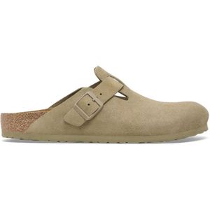 Birkenstock - Boston - Klomp - Zwart - Suède - Anatomische Kurk-Latex Zool