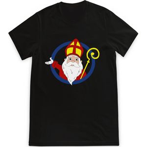 T Shirt Meisjes Jongens - Sinterklaas - Zwart - Maat 92