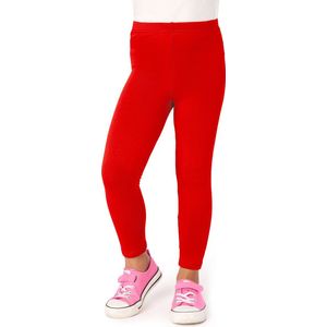 Bellivalini Meisjes Leggings - Gevoerd - Vrijetijdsbroek - Lang - Katoen - BLV-BLV50-323-LE - Rood - 110