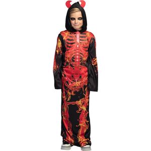 Boland - Kostuum Hellfire skeleton (7-9 jr) - Kinderen - Duivel - Halloween verkleedkleding - Horror - Duivel - Skelet
