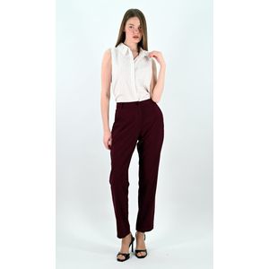 YesMooi - Straight-Leg Broek - Bordeaux - S (36) - Dames Broek