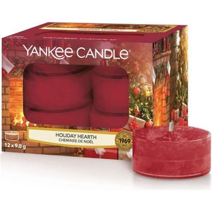 Yankee Candle - Holiday Hearth Candle ( sváteční krb ) - Aromatické čajové svíčky ( 12 ks )