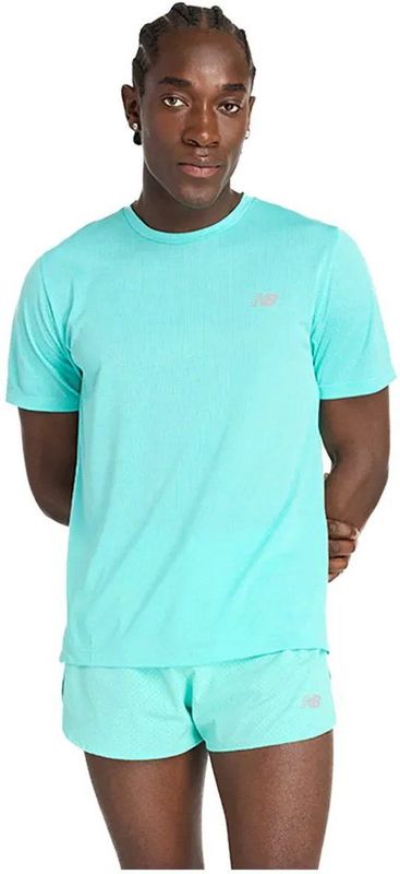 New Balance Athletics T-shirt Met Korte Mouwen Blauw S Man