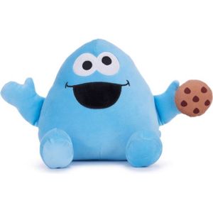 Cookie Monster - Sesamstraat Squashy Podgies Pluche Knuffel 25 cm {Sesamestreet squishy Plush Toy | Speelgoed Knuffeldier Knuffelpop voor kinderen jongens meisjes | Cookie Monster, Elmo, Oscar Mopperkont, Bert, Ernie, Grover}