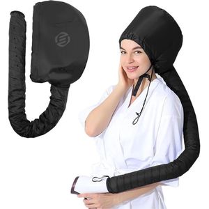 Equivera droogkap - Haar Droger Kap – Bonnet Hood Opzetstuk – Verstelbare Draagbare Haardroger Kap voor Snellere Droogtijd Thuis – Zachte Kap met Haarstomer voor Thuis en Salon