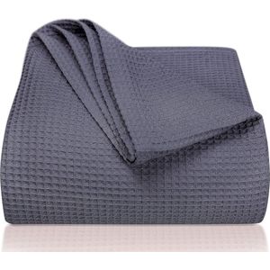 Premium - XXL - Woondeken - Antraciet - 100% Katoen, 250 g/m2, Wafelpiqué