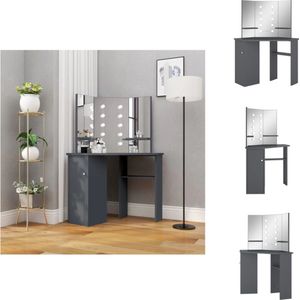 vidaXL Kaptafel Modern Grijs - 111x54x141.5 cm - MDF - Met USB-aansluiting - Badkamermeubel