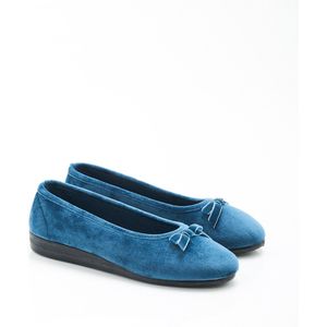 Damart - Pantoffels met fluweellook - Dames - Blauw - 38