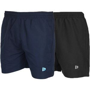 2-Pack Donnay Sport/Zwemshort Toon - Sportbroek - Heren - Zwart/Navy - maat XL